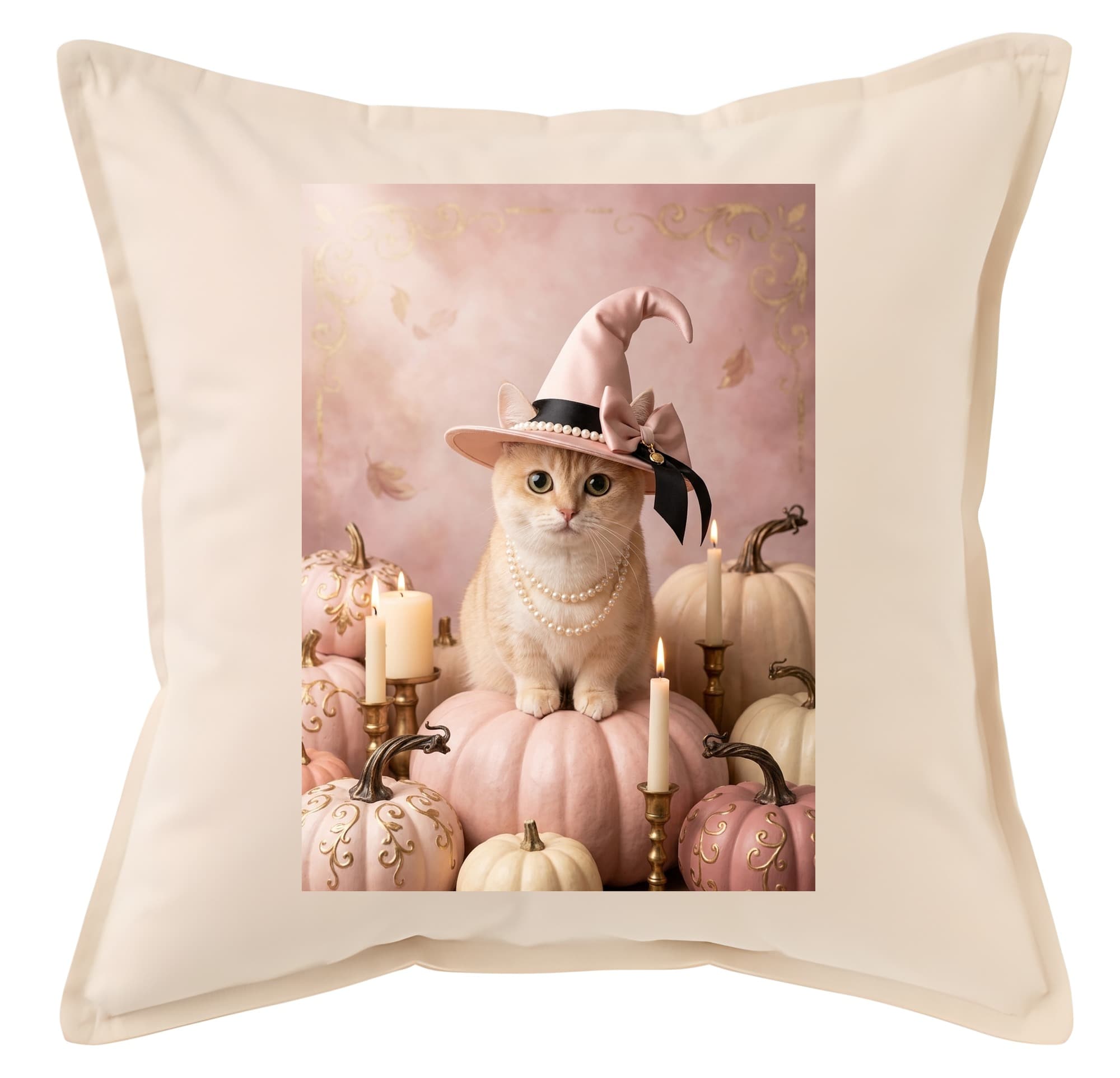 Munchkin Pumpkin & Candlelight Oil-Painting Halloween Cushion