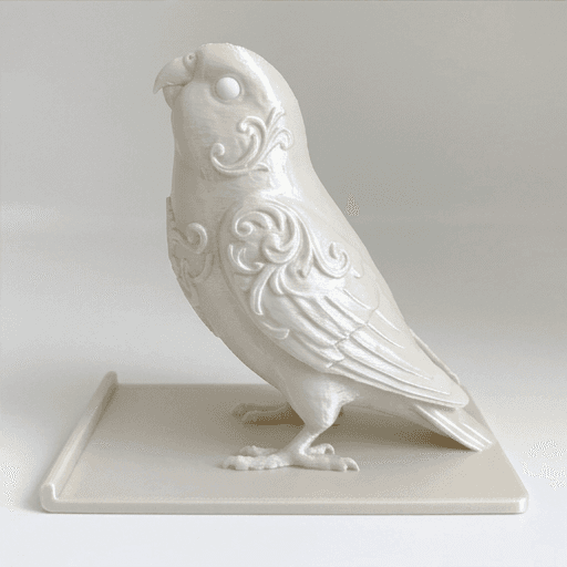 Lineolated Parakeet Renaissance Portrait Phone Stand (Pearl White) 4