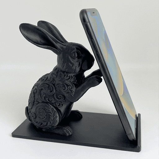 イングリッシュロップのルネサンス肖像画スマホスタンド(シルクブラック)