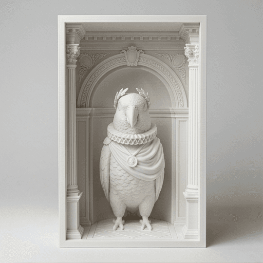 Black-headed Caique Renaissance Portrait Booknook Diorama