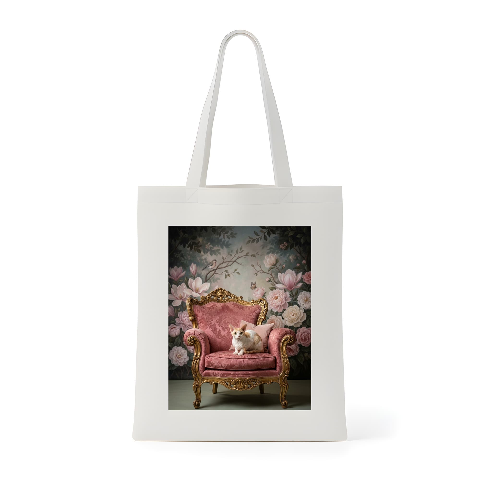 Devon Rex Shabby Pink Oil-Painting Rococo Tote Bag