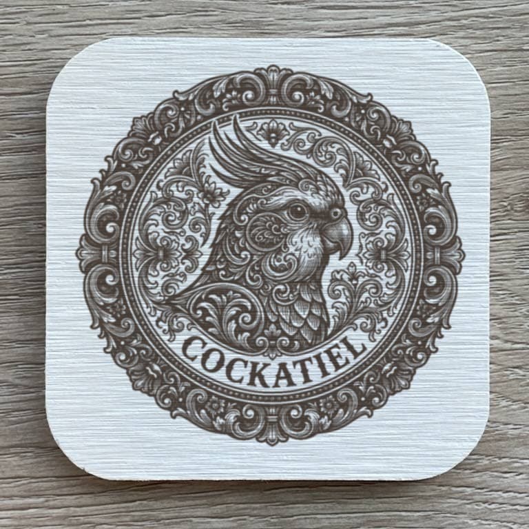 Cockatiel Renaissance Portrait Coaster Set
