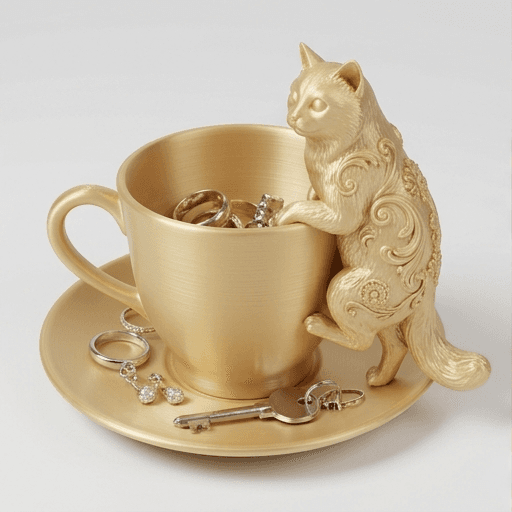 Birman Renaissance Portrait Trinket Tray (Silky Gold)
