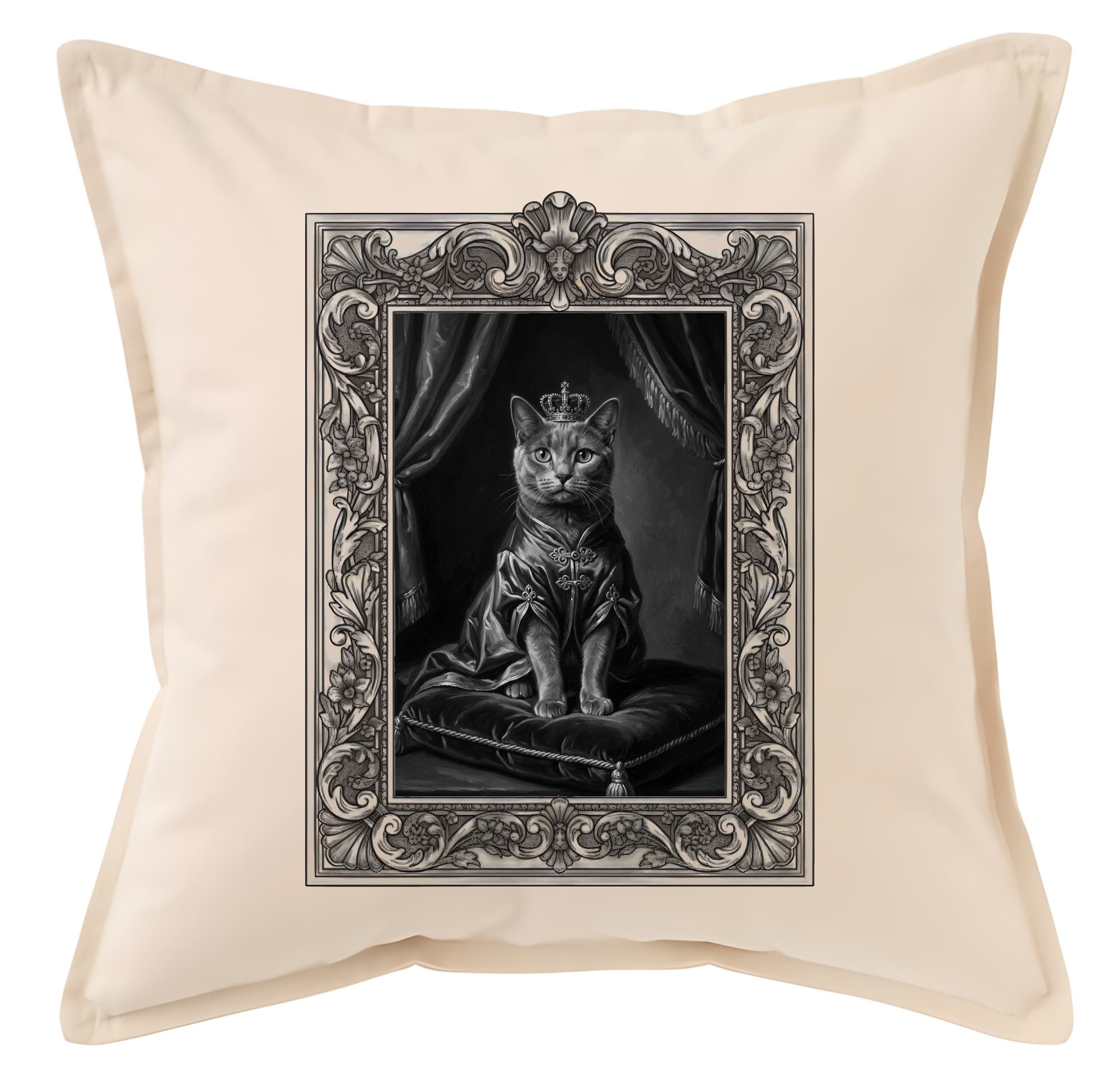 Chartreux Renaissance Portrait Throw Cushion (Framed Design)