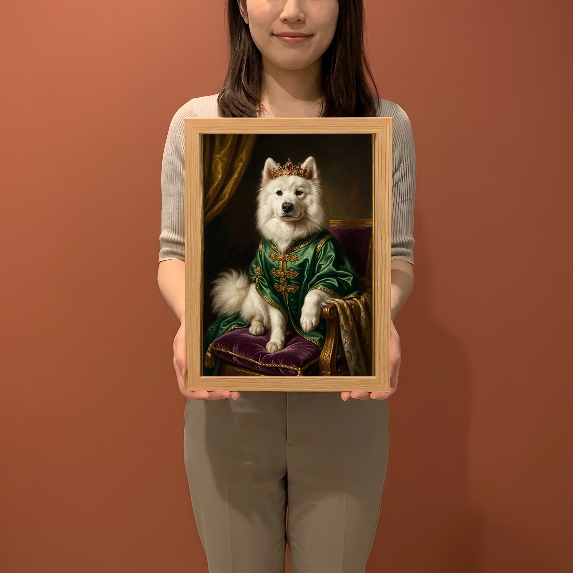 サモエドのルネサンス肖像画額装プリント(A4サイズ) 2