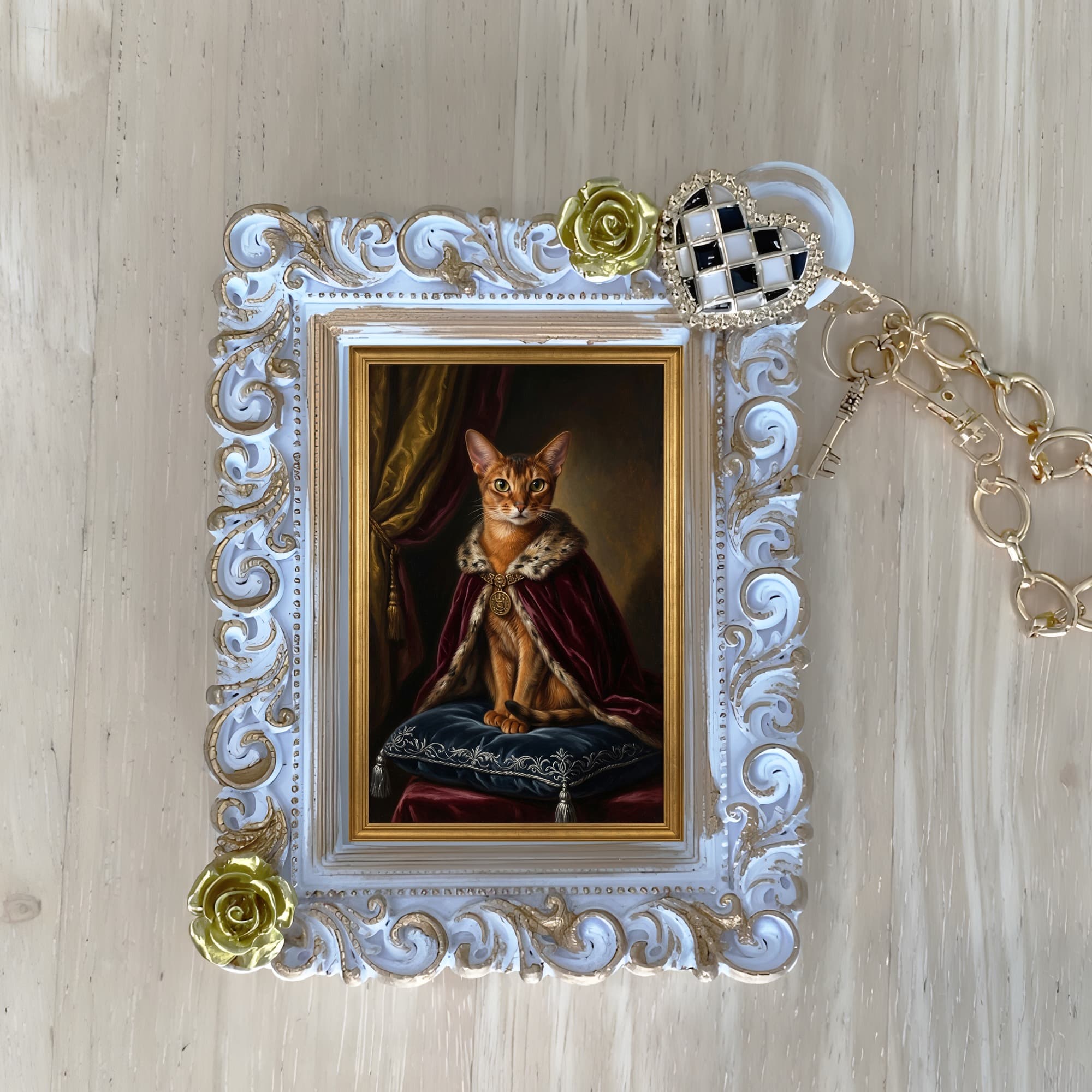 Abyssinian Renaissance Portrait Bag Charm (White)