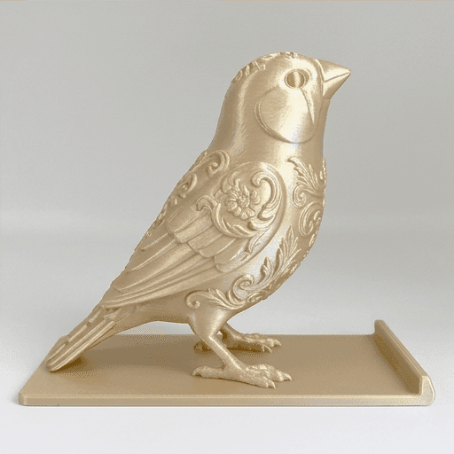 キンカチョウのルネサンス肖像画スマホスタンド(シルクゴールド) 4