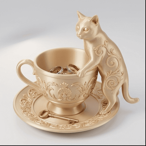 シャルトリューのルネサンス肖像画アクセサリートレイ(シルクゴールド)