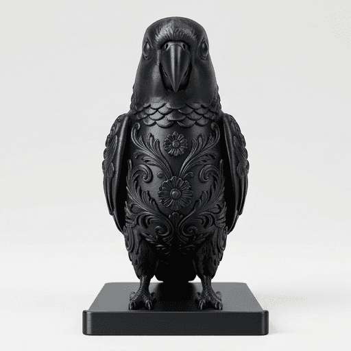 ウロコインコのルネサンス肖像画スマホスタンド(シルクブラック) 3