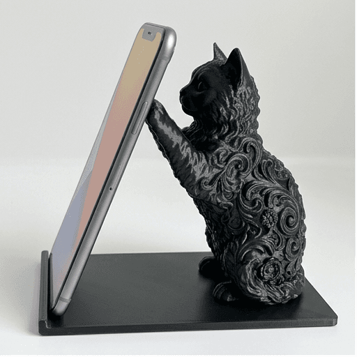 セルカークレックスのルネサンス肖像画スマホスタンド(シルクブラック)