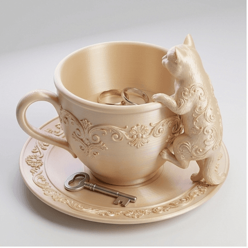Birman Renaissance Portrait Trinket Tray (Silky Gold)