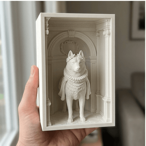 シベリアンハスキーのルネサンス肖像画ブックヌーク 3