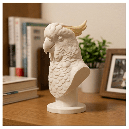Sulphur-crested Cockatoo Renaissance Portrait Bust Sculpture