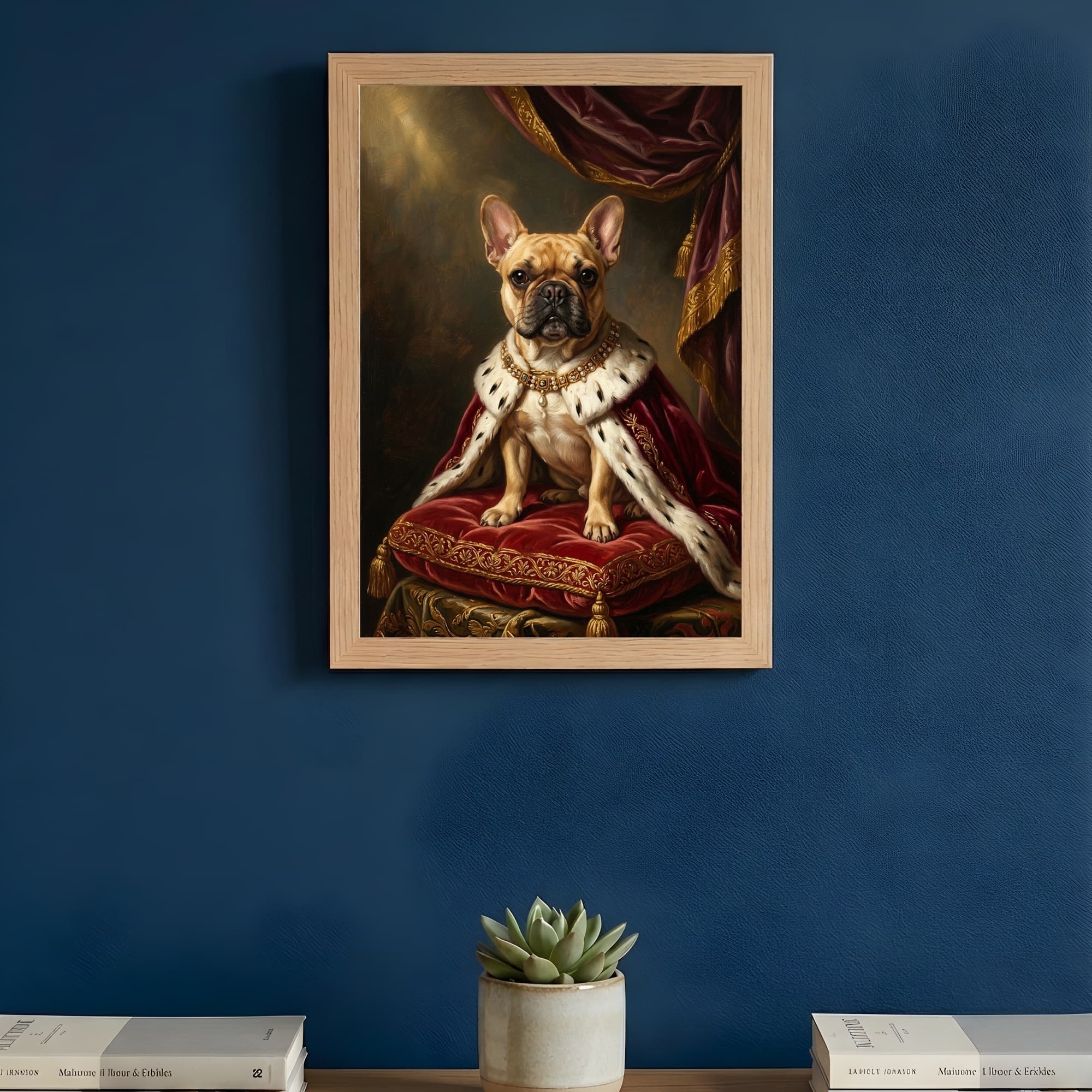 French bulldog Renaissance Portrait Framed Art Print (A4) 3