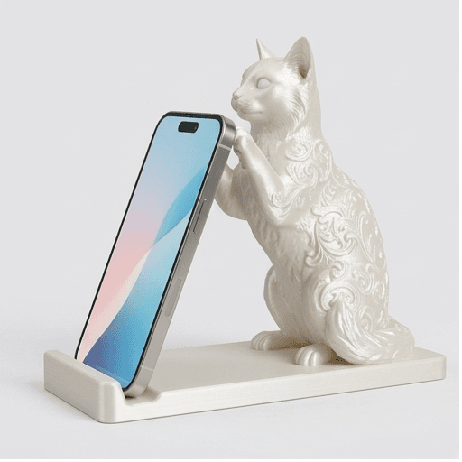 Somali Renaissance Portrait Phone Stand (Pearl White)