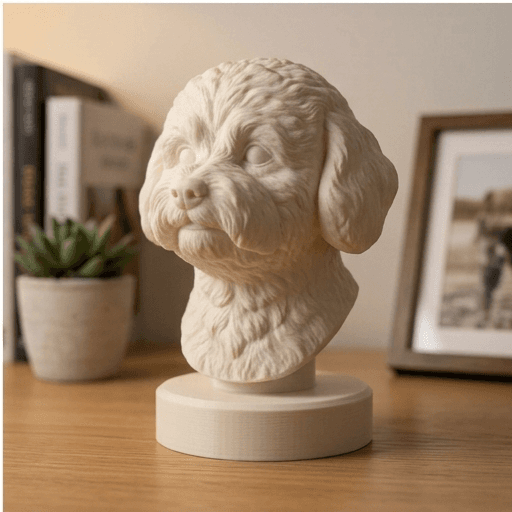 bichon frise Renaissance Portrait Bust Sculpture