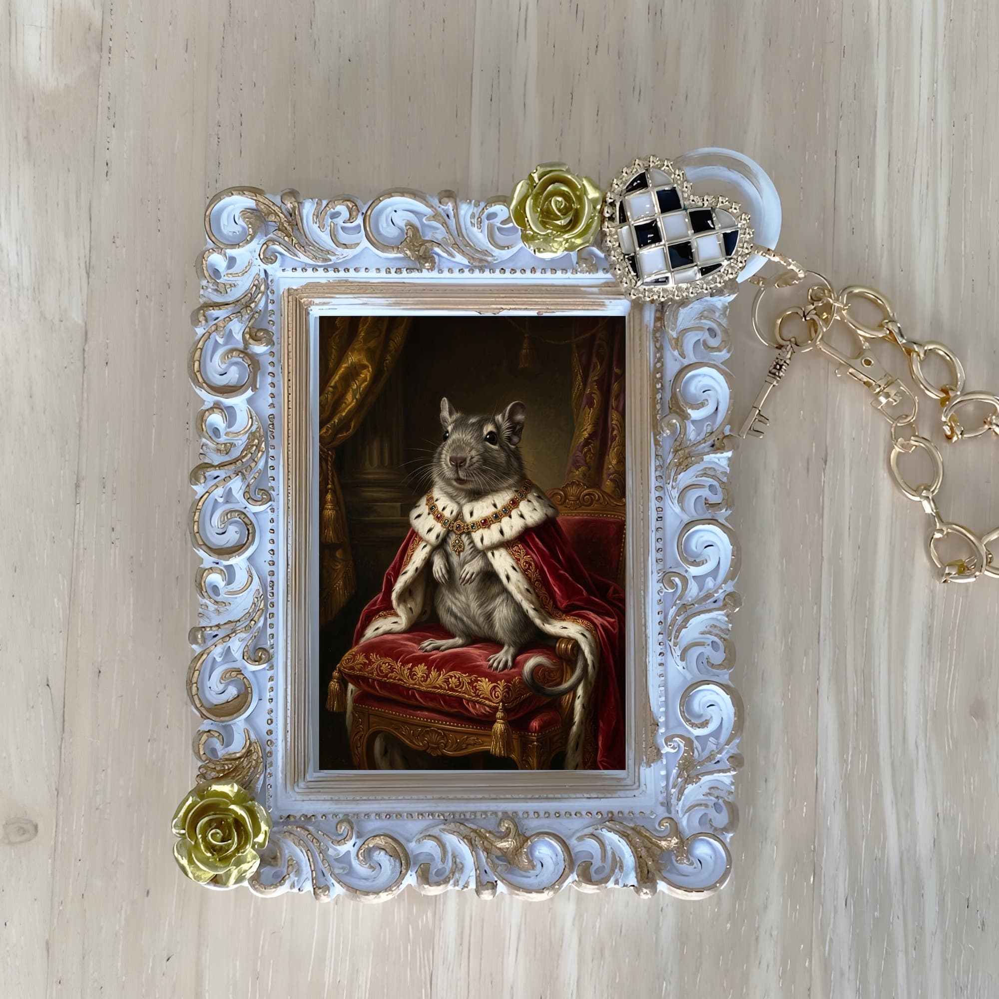 Degu Renaissance Portrait Bag Charm (White)