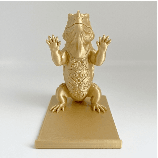 サイイグアナのルネサンス肖像画スマホスタンド(シルクゴールド) 3