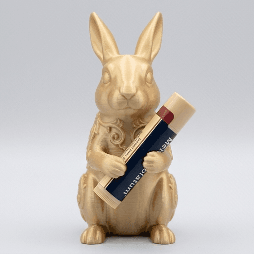 American rabbit Renaissance Portrait Lip Balm Case (Silky Gold)