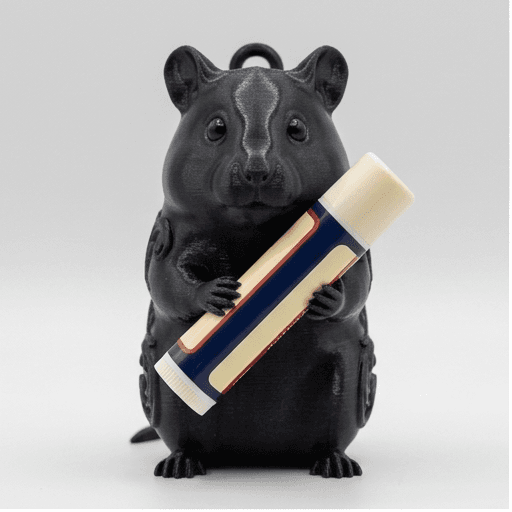 Chinese hamster Renaissance Portrait Lip Balm Case (Silky Black)