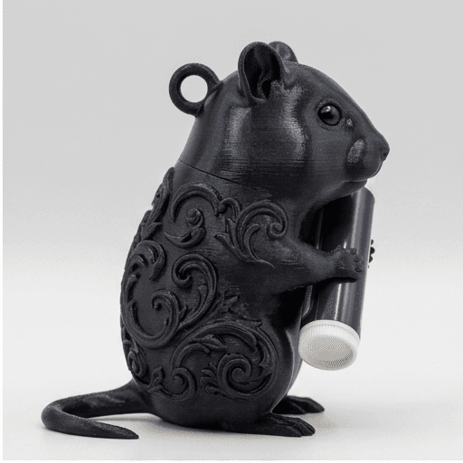 Chinese hamster Renaissance Portrait Lip Balm Case (Silky Black) 2