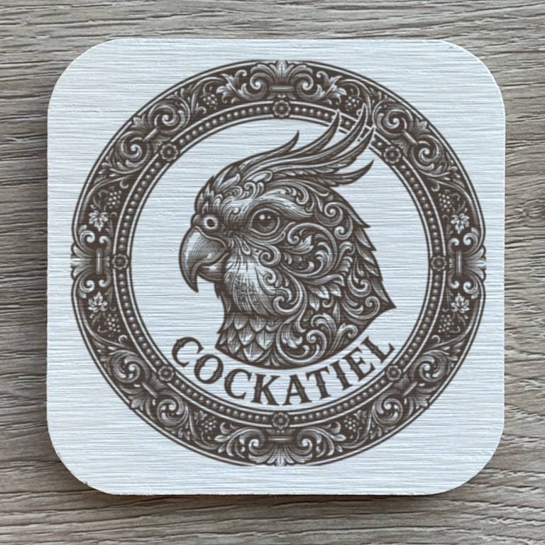 オカメインコのルネサンス肖像画コースターセット