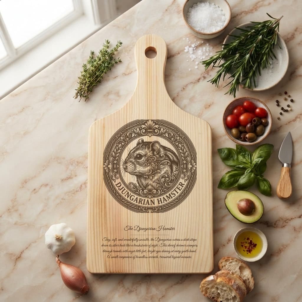 Djungarian hamster Renaissance Portrait Wooden Cutting Board 2