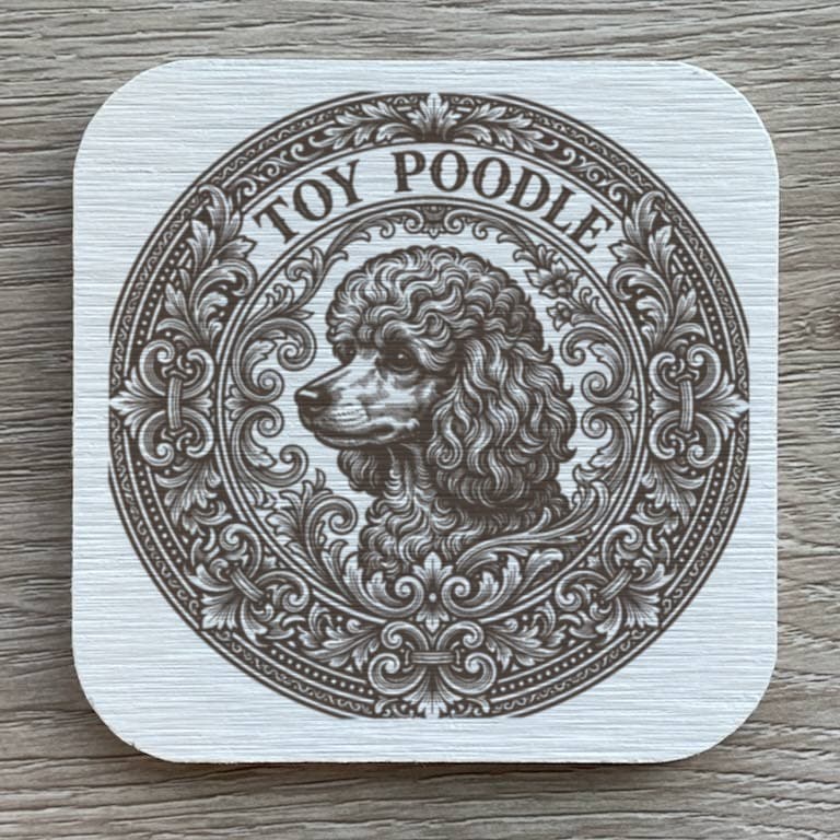 toy poodle Renaissance Portrait Coaster Set