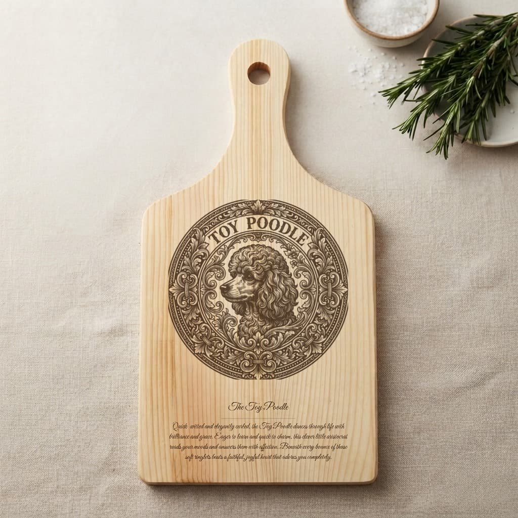 toy poodle Renaissance Portrait Wooden Cutting Board