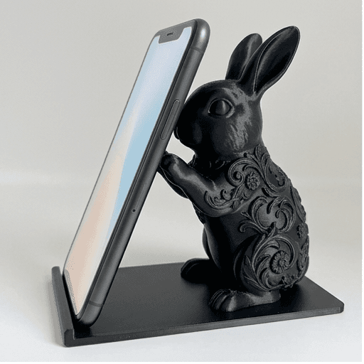 ドワーフホトのルネサンス肖像画スマホスタンド(シルクブラック)