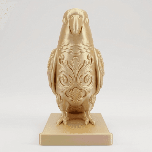 ウロコインコのルネサンス肖像画スマホスタンド(シルクゴールド) 3