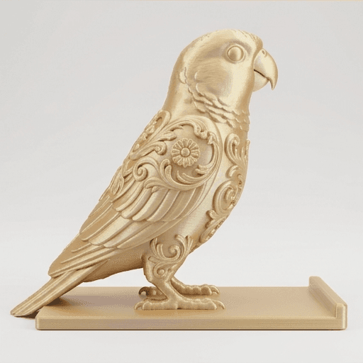 ウロコインコのルネサンス肖像画スマホスタンド(シルクゴールド) 4