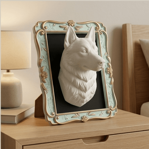 Siberian husky Renaissance Portrait Wall Relief