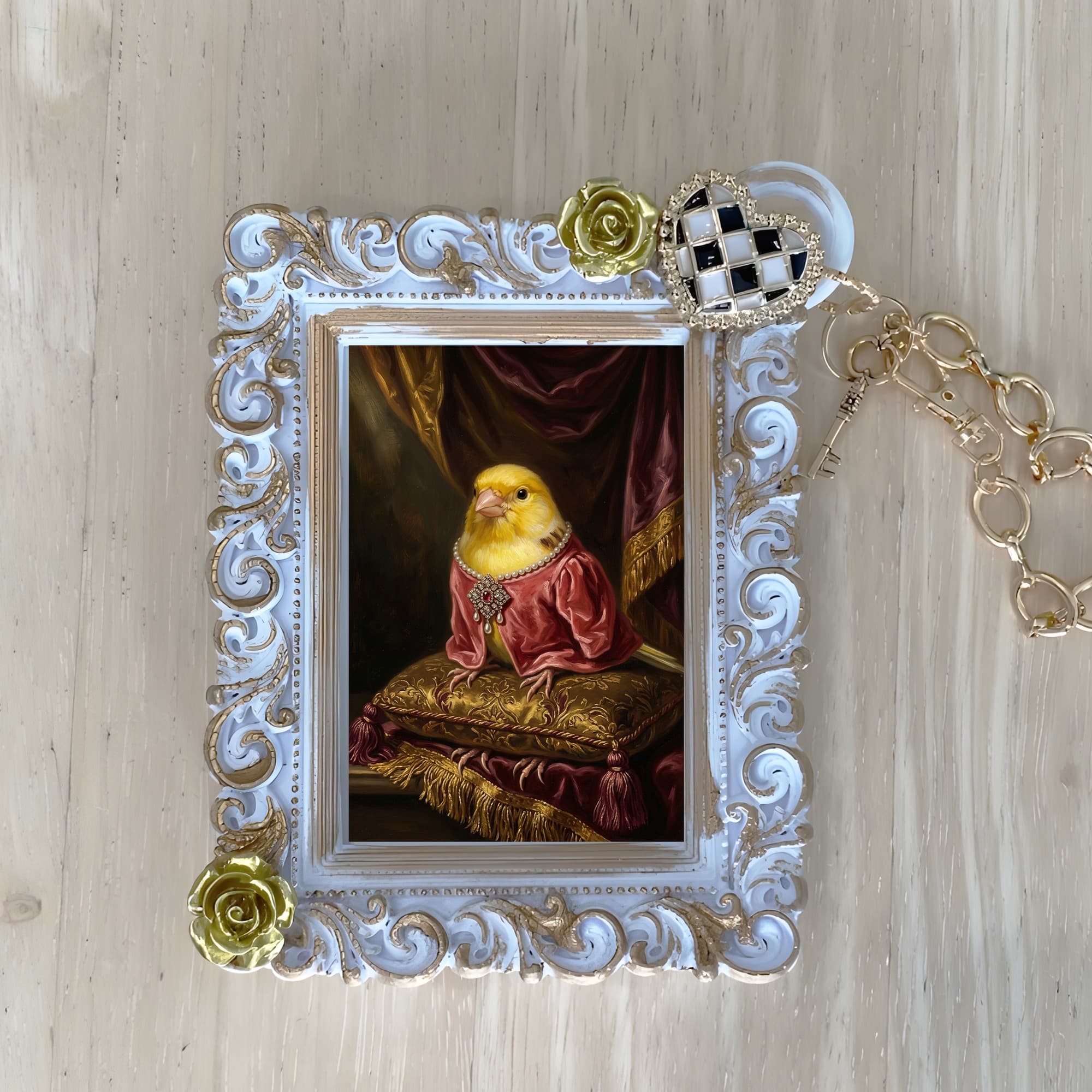 Canary Renaissance Portrait Bag Charm (White)