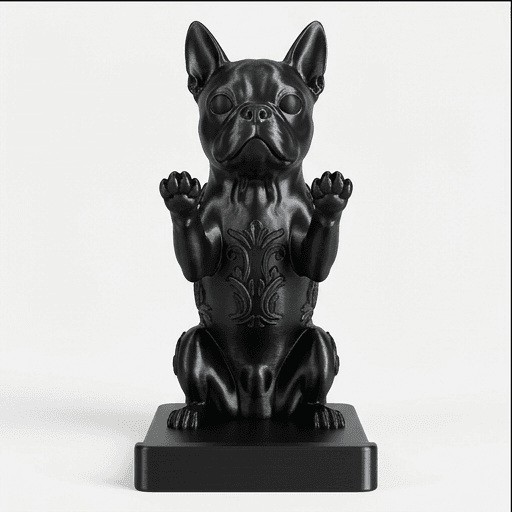 Boston terrier Renaissance Portrait Phone Stand (Silky Black) 3