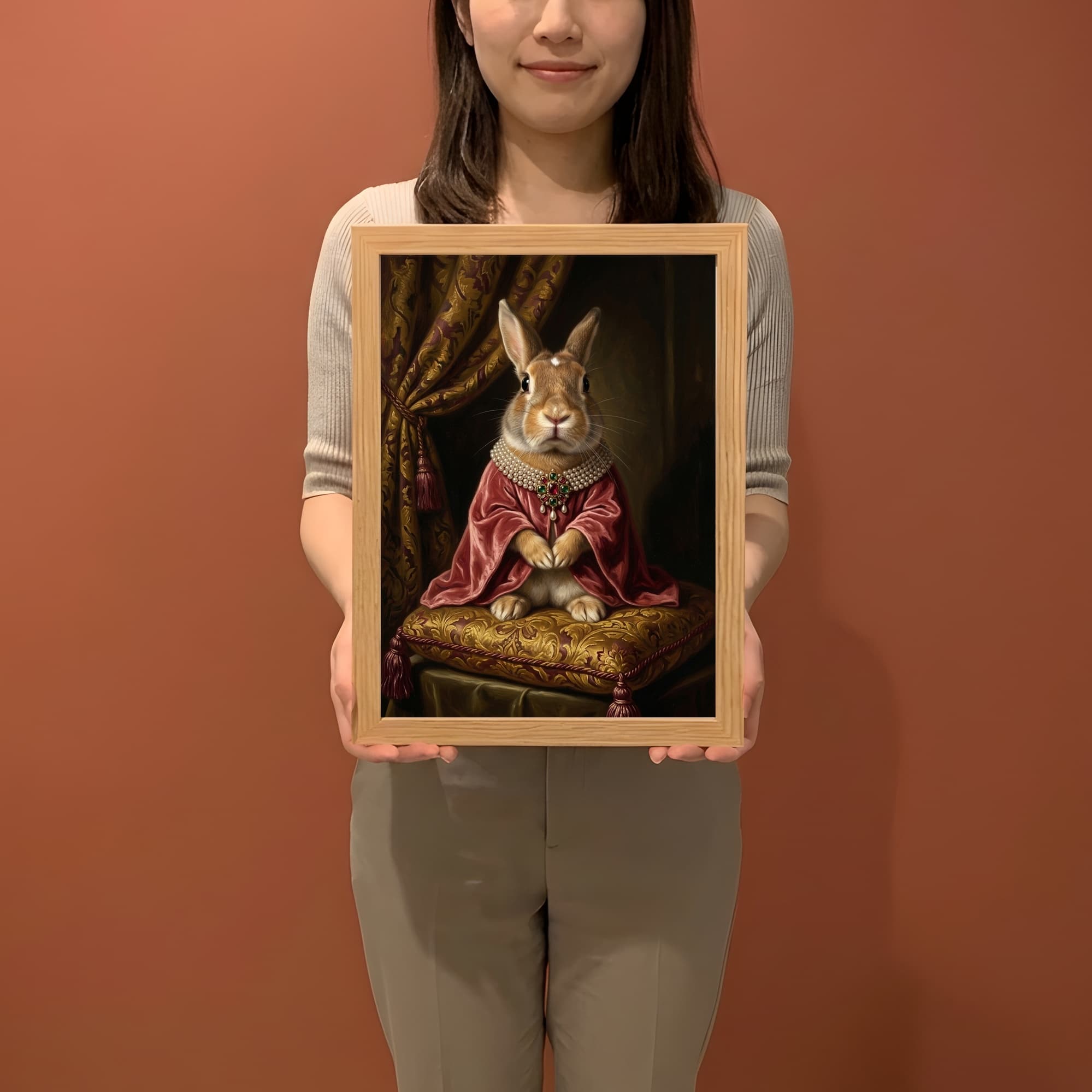 レッキスのルネサンス肖像画額装プリント(A4サイズ) 2