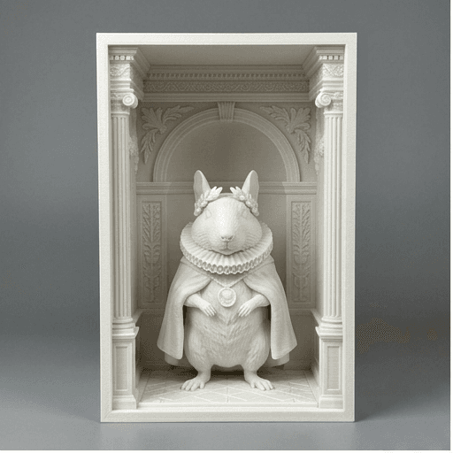 デグーのルネサンス肖像画ブックヌーク