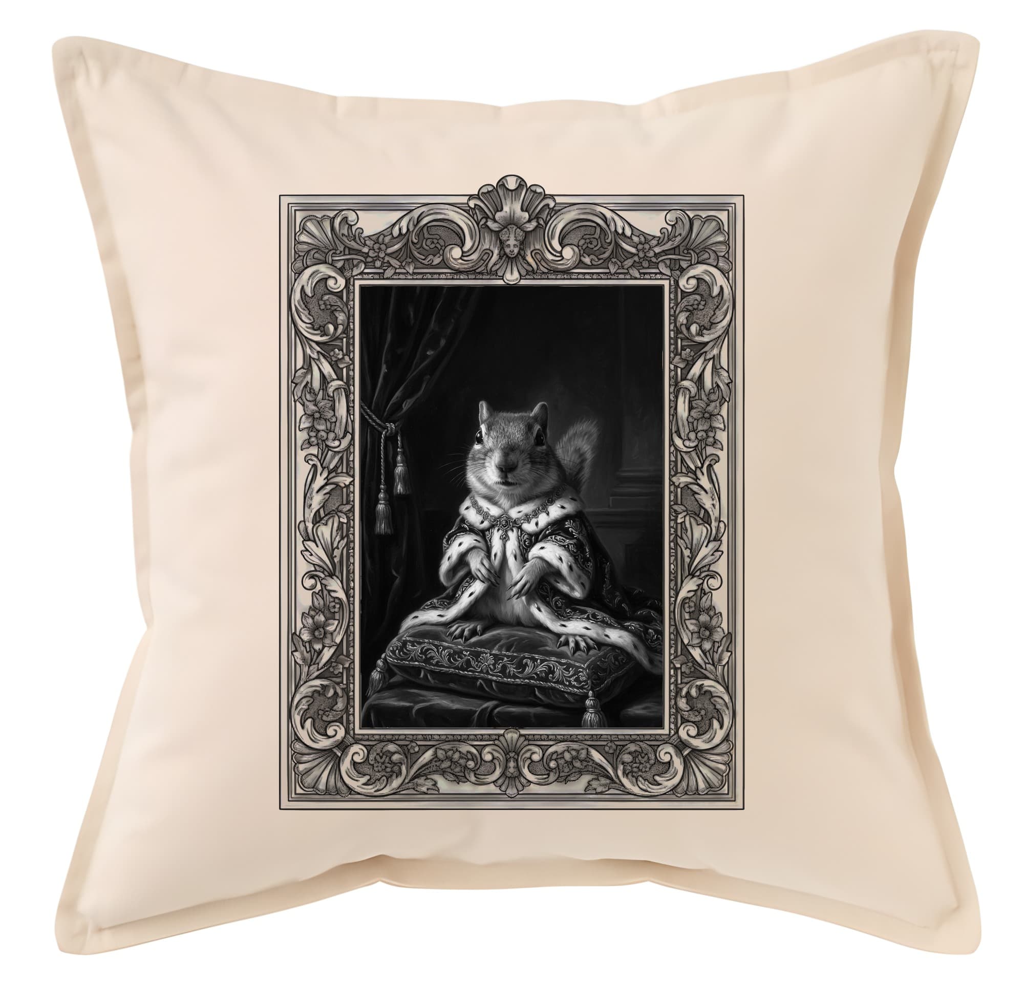 Richardson's ground squirrel Renaissance Portrait Throw Cushion (Framed Design)