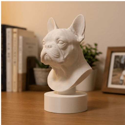 French bulldog Renaissance Portrait Bust Sculpture