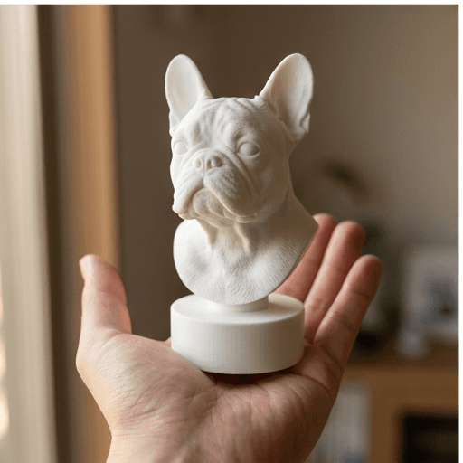 French bulldog Renaissance Portrait Bust Sculpture 2