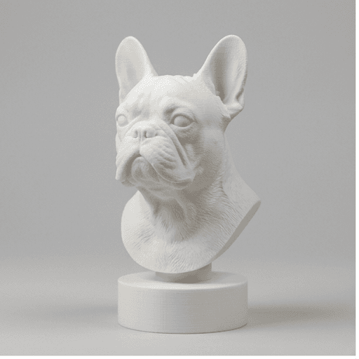 French bulldog Renaissance Portrait Bust Sculpture 3