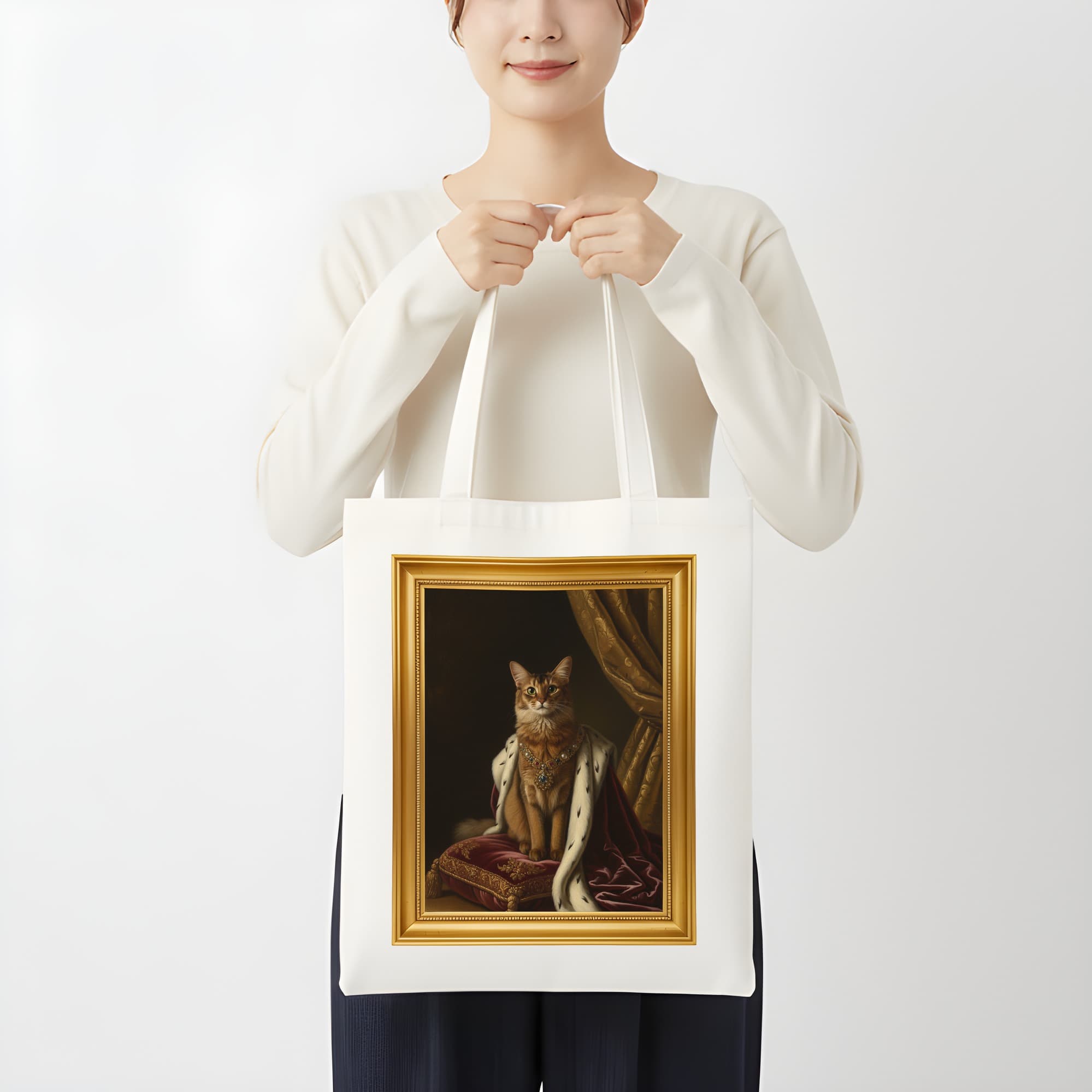 ソマリのルネサンス肖像画トートバッグ(カラープリント・額縁デザインあり) 3