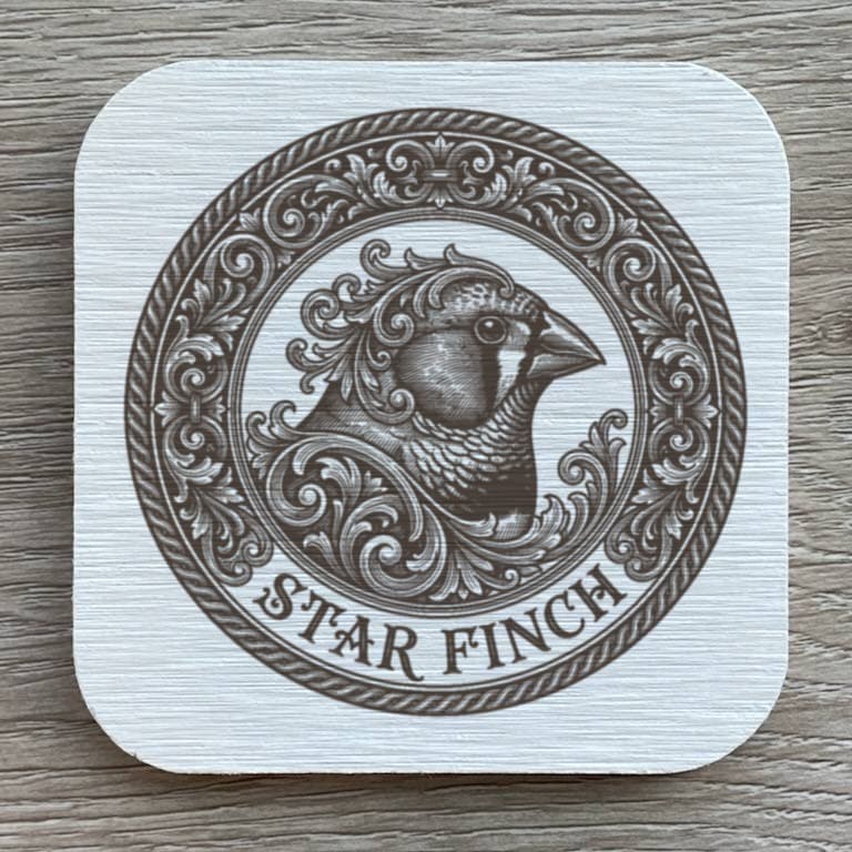 Star finch Renaissance Portrait Coaster Set