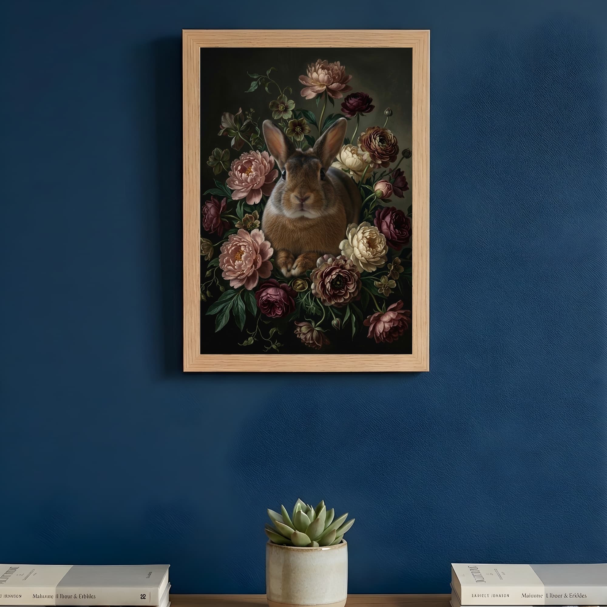 ミニレッキスの花の油絵風アート花柄額装プリント(A3サイズ) 3
