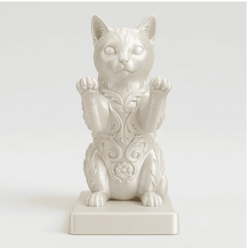 American Shorthair Renaissance Portrait Phone Stand (Pearl White) 3
