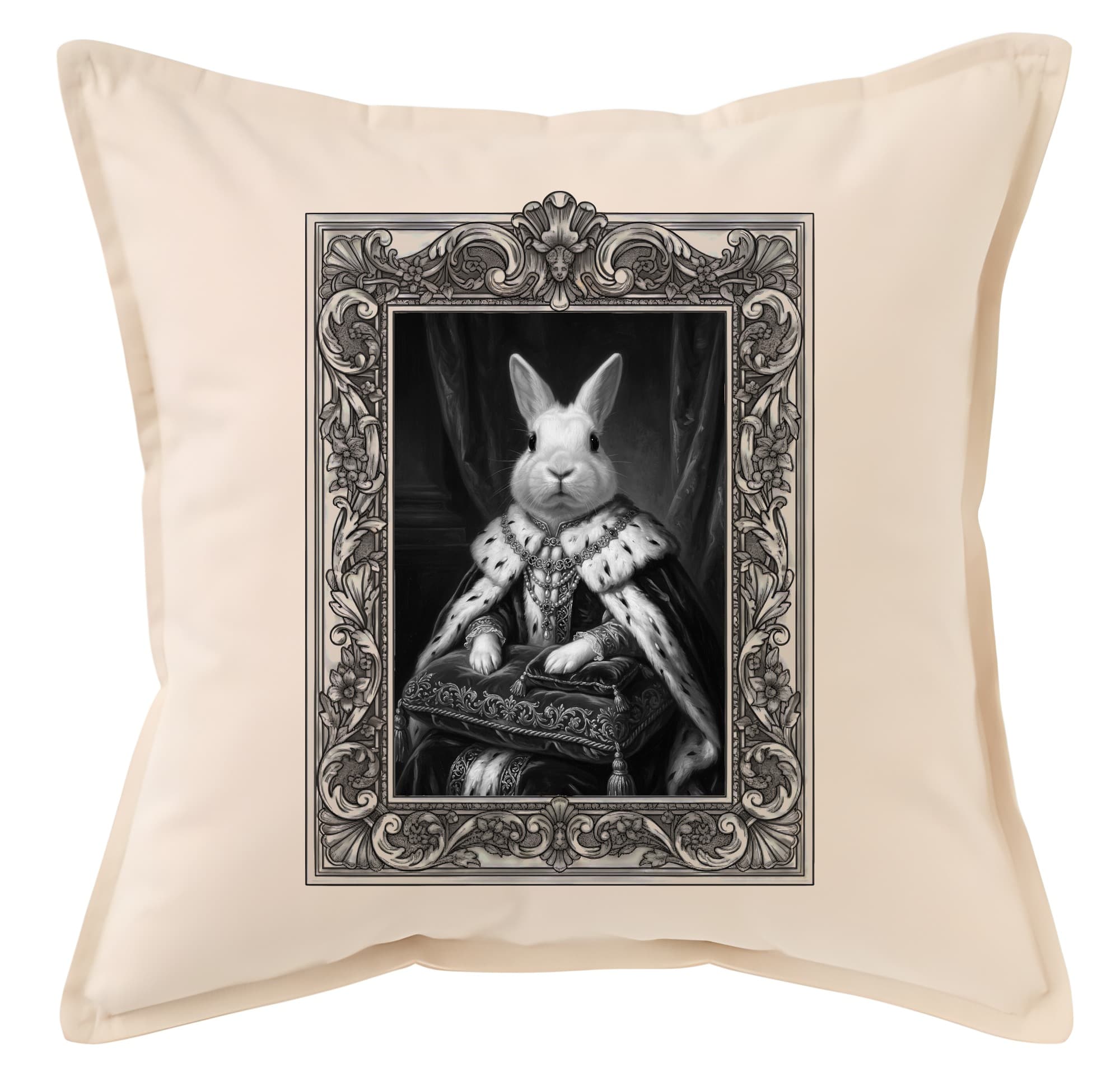 Polish rabbit Renaissance Portrait Throw Cushion (Framed Design)