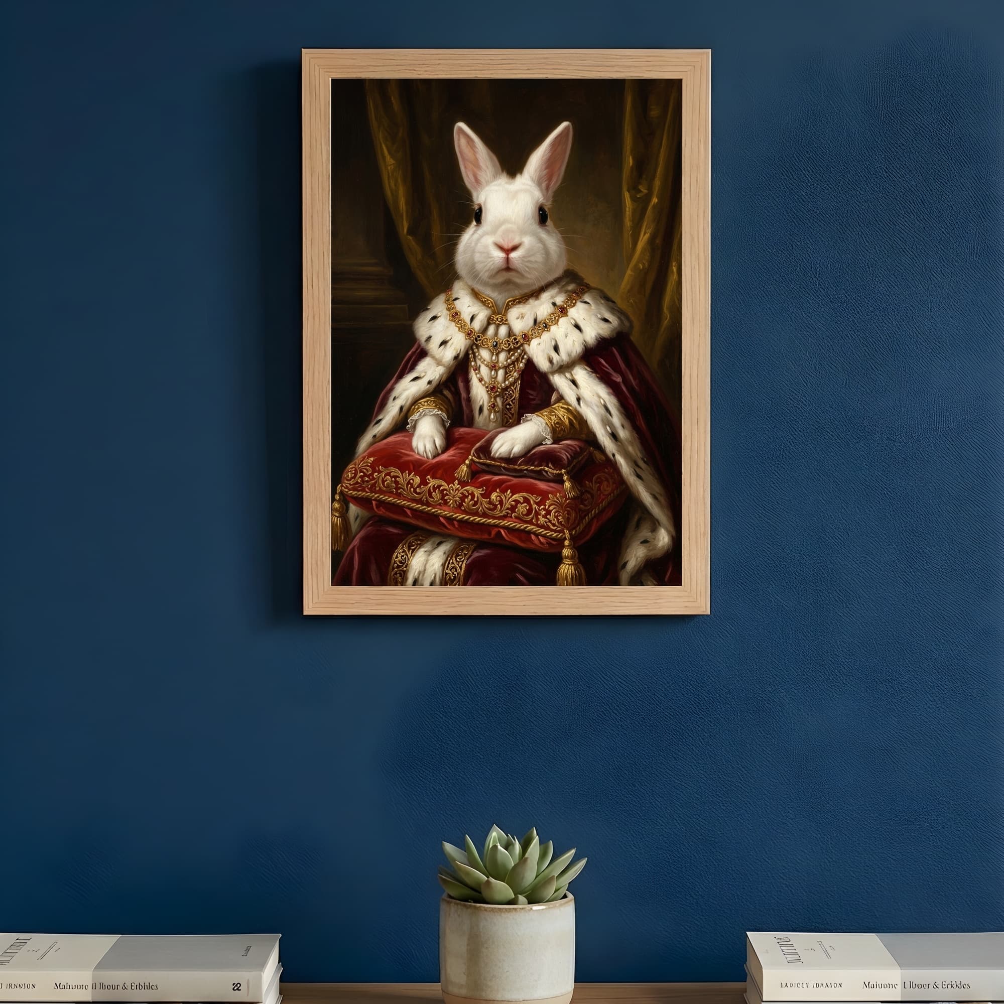 Polish rabbit Renaissance Portrait Framed Art Print (A4) 3