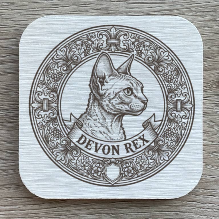 Devon Rex Renaissance Portrait Coaster Set
