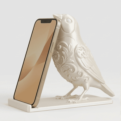 コキンチョウのルネサンス肖像画スマホスタンド(シルクホワイト)