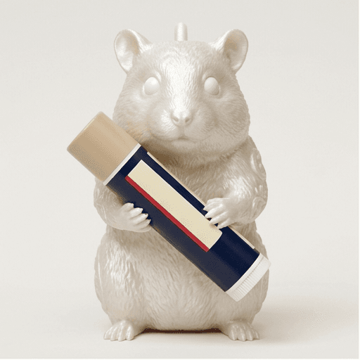 Black Bear hamster Renaissance Portrait Lip Balm Case (Pearl White)